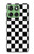 S1611 Black and White Check Chess Board Hülle Schutzhülle Taschen für Motorola Edge 60