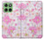 S3036 Pink Sweet Flower Flora Hülle Schutzhülle Taschen für Motorola Edge 60