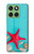 S3428 Aqua Wood Starfish Shell Hülle Schutzhülle Taschen für Motorola Edge 60