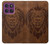 S2529 Leo Zodiac Tattoo Brown Graphic Print Hülle Schutzhülle Taschen für Motorola Edge 60 Pro