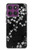 S2544 Japanese Kimono Style Black Flower Pattern Hülle Schutzhülle Taschen für Motorola Edge 60 Pro