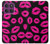 S2933 Pink Lips Kisses on Black Hülle Schutzhülle Taschen für Motorola Edge 60 Pro