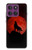 S2955 Wolf Howling Red Moon Hülle Schutzhülle Taschen für Motorola Edge 60 Pro