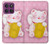S3025 Pink Maneki Neko Lucky Cat Hülle Schutzhülle Taschen für Motorola Edge 60 Pro
