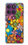S3281 Colorful Hippie Flowers Pattern Hülle Schutzhülle Taschen für Motorola Edge 60 Pro