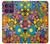 S3281 Colorful Hippie Flowers Pattern Hülle Schutzhülle Taschen für Motorola Edge 60 Pro