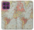 S3418 Vintage World Map Hülle Schutzhülle Taschen für Motorola Edge 60 Pro