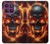 S3986 Fire Skull Hülle Schutzhülle Taschen für Motorola Edge 60 Pro