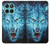 S0752 Blue Fire Grim Wolf Hülle Schutzhülle Taschen für Motorola Edge 60 Fusion