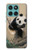 S2210 Panda Fluffy Art Painting Hülle Schutzhülle Taschen für Motorola Edge 60 Fusion