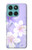 S2361 Purple White Flowers Hülle Schutzhülle Taschen für Motorola Edge 60 Fusion