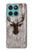 S2505 Reindeer Head Old Wood Texture Graphic Hülle Schutzhülle Taschen für Motorola Edge 60 Fusion