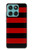 S2638 Black and Red Striped Hülle Schutzhülle Taschen für Motorola Edge 60 Fusion