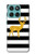 S2794 Black and White Striped Deer Gold Sparkles Hülle Schutzhülle Taschen für Motorola Edge 60 Fusion