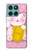 S3025 Pink Maneki Neko Lucky Cat Hülle Schutzhülle Taschen für Motorola Edge 60 Fusion
