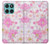 S3036 Pink Sweet Flower Flora Hülle Schutzhülle Taschen für Motorola Edge 60 Fusion