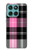 S3091 Pink Plaid Pattern Hülle Schutzhülle Taschen für Motorola Edge 60 Fusion