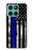 S3244 Thin Blue Line USA Hülle Schutzhülle Taschen für Motorola Edge 60 Fusion