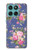 S3265 Vintage Flower Pattern Hülle Schutzhülle Taschen für Motorola Edge 60 Fusion