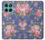 S3265 Vintage Flower Pattern Hülle Schutzhülle Taschen für Motorola Edge 60 Fusion