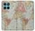 S3418 Vintage World Map Hülle Schutzhülle Taschen für Motorola Edge 60 Fusion