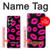S2933 Pink Lips Kisses on Black Hülle Schutzhülle Taschen für Samsung Galaxy Z Fold 7