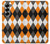 S3421 Black Orange White Argyle Plaid Hülle Schutzhülle Taschen für Samsung Galaxy Z Fold 7