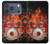 S1431 Skull Drum Fire Rock Hülle Schutzhülle Taschen für iPhone 17 Pro, 18 Pro