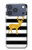 S2794 Black and White Striped Deer Gold Sparkles Hülle Schutzhülle Taschen für iPhone 17 Pro, 18 Pro