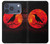 S3328 Crow Red Moon Hülle Schutzhülle Taschen für iPhone 17 Pro, 18 Pro