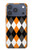 S3421 Black Orange White Argyle Plaid Hülle Schutzhülle Taschen für iPhone 17 Pro, 18 Pro