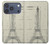 S3474 Eiffel Architectural Drawing Hülle Schutzhülle Taschen für iPhone 17 Pro, 18 Pro