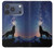 S3555 Wolf Howling Million Star Hülle Schutzhülle Taschen für iPhone 17 Pro, 18 Pro
