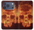 S3881 Fire Skull Hülle Schutzhülle Taschen für iPhone 17 Pro, 18 Pro