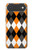 S3421 Black Orange White Argyle Plaid Hülle Schutzhülle Taschen für iPhone Air