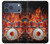 S1431 Skull Drum Fire Rock Hülle Schutzhülle Taschen für iPhone 17 Pro Max, 18 Pro Max
