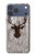 S2505 Reindeer Head Old Wood Texture Graphic Hülle Schutzhülle Taschen für iPhone 17 Pro Max