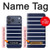 S2767 Navy White Striped Hülle Schutzhülle Taschen für iPhone 17 Pro Max