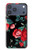 S3112 Rose Floral Pattern Black Hülle Schutzhülle Taschen für iPhone 17 Pro Max