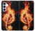 S0493 Music Note Burn Hülle Schutzhülle Taschen für Samsung Galaxy S25 FE