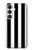 S2297 Black and White Vertical Stripes Hülle Schutzhülle Taschen für Samsung Galaxy S25 FE