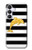 S2882 Black and White Striped Gold Dolphin Hülle Schutzhülle Taschen für Samsung Galaxy S25 FE
