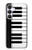 S3078 Black and White Piano Keyboard Hülle Schutzhülle Taschen für Samsung Galaxy S25 FE