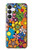 S3281 Colorful Hippie Flowers Pattern Hülle Schutzhülle Taschen für Samsung Galaxy S25 FE