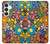 S3281 Colorful Hippie Flowers Pattern Hülle Schutzhülle Taschen für Samsung Galaxy S25 FE