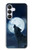 S3693 Grim White Wolf Full Moon Hülle Schutzhülle Taschen für Samsung Galaxy S25 FE