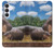S4031 Baby Hippo Hippopotamus Family Hülle Schutzhülle Taschen für Samsung Galaxy S25 FE, S26 FE