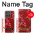 S3817 Red Floral Cherry blossom Pattern Hülle Schutzhülle Taschen für Motorola Edge (2025)