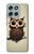S0360 Coffee Owl Hülle Schutzhülle Taschen für Motorola Moto G56