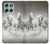 S0933 White Horses Hülle Schutzhülle Taschen für Motorola Moto G56